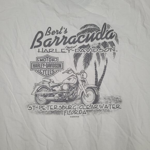 Harley-Davidson Bert's Barracuda FL T-Shirt Mens Medium Biker Muscle Tee - Picture 4 of 10